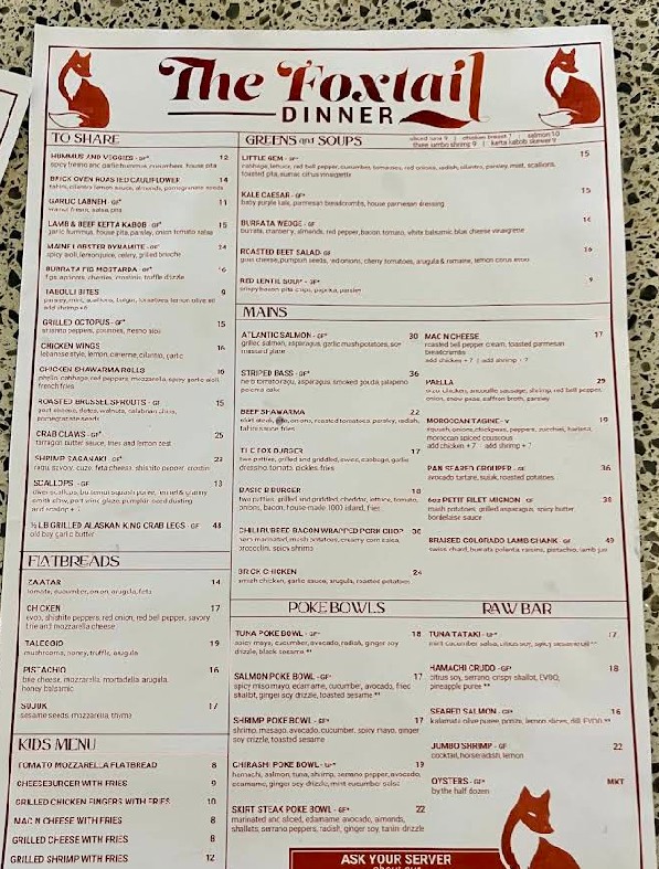 Dine and drink Niedergasse Menu
